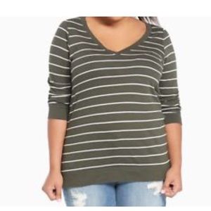Torrid 3/4 inch stripped shirt